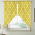 thumbnail image 5 of Yellow Plaid Swag Valances for Windows 2 Pack Retro Country Moroccan National Geometrical Plaid Swag Kitchen Curtains 36 Inches Long Rod Pocket Short Window Treatment for Kitchen Bathroom 36"x36", 5 of 9