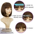 thumbnail image 4 of Rebasar Perruques Courtes Marron Chocolat pour Cheveux Humains Perruque avec Frange Perruques pour Cheveux Humains Sans Colle Brésilien, 4 of 7