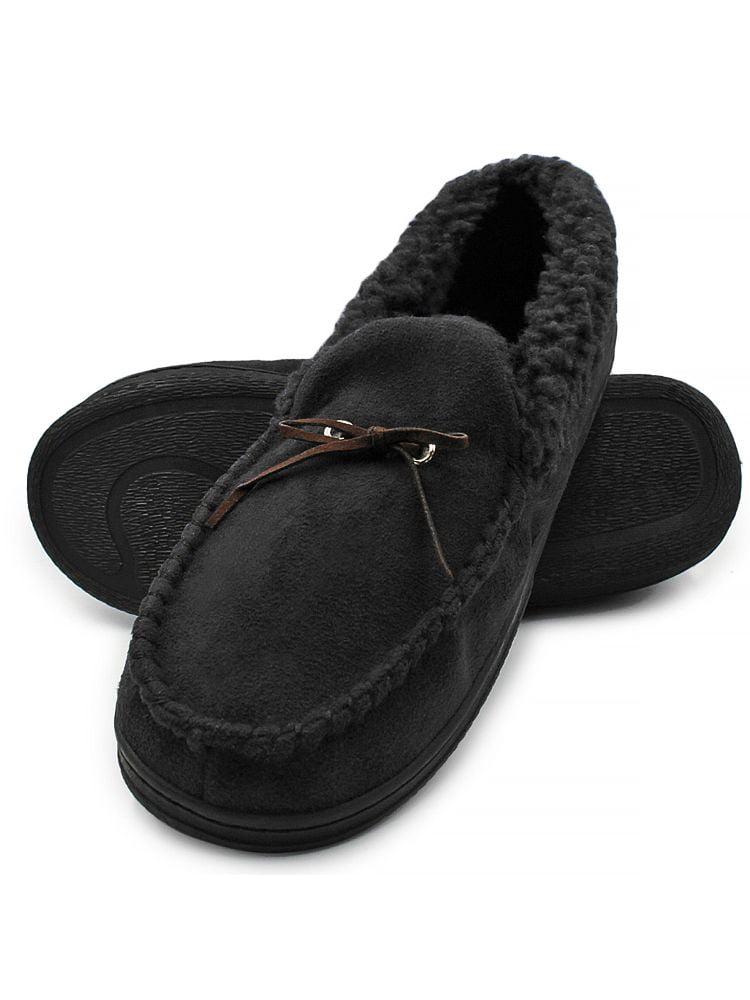 New Cushion Walk Mens Slip On Faux Suede Moccasins Slippers Warm Comfy Size 8-11 