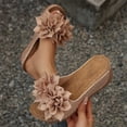 thumbnail image 2 of Women's Wide Width Floral Wedge Slide Sandals, Open Toe Platform Mules with 3D Flower Detail, Comfortable Casual Shoes for Summer, Multi-Color, 2 of 10