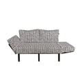 thumbnail image 2 of Abstract Futon Couch, Brush Painting Consecutively of Lines and Dots Simple Tribal Pattern, Daybed with Metal Frame Upholstered Sofa for Living Dorm, Loveseat, Eggshell Charcoal Grey, by Ambesonne, 2 of 4