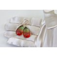 thumbnail image 2 of 14k Gold Filled Bi Color Simulated Tourmaline Earrings Bi-colored Green Yellow Pink Large Drops, 2 of 3