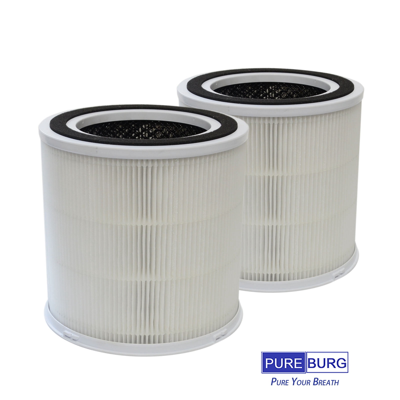 PUREBURG AP302 Replacement True HEPA Filters Compatible with DR.J AP301 AP302 and GCZ AP302 Air Purifier,H13 4-Stage Filtration Activated Carbon ,2-Pack