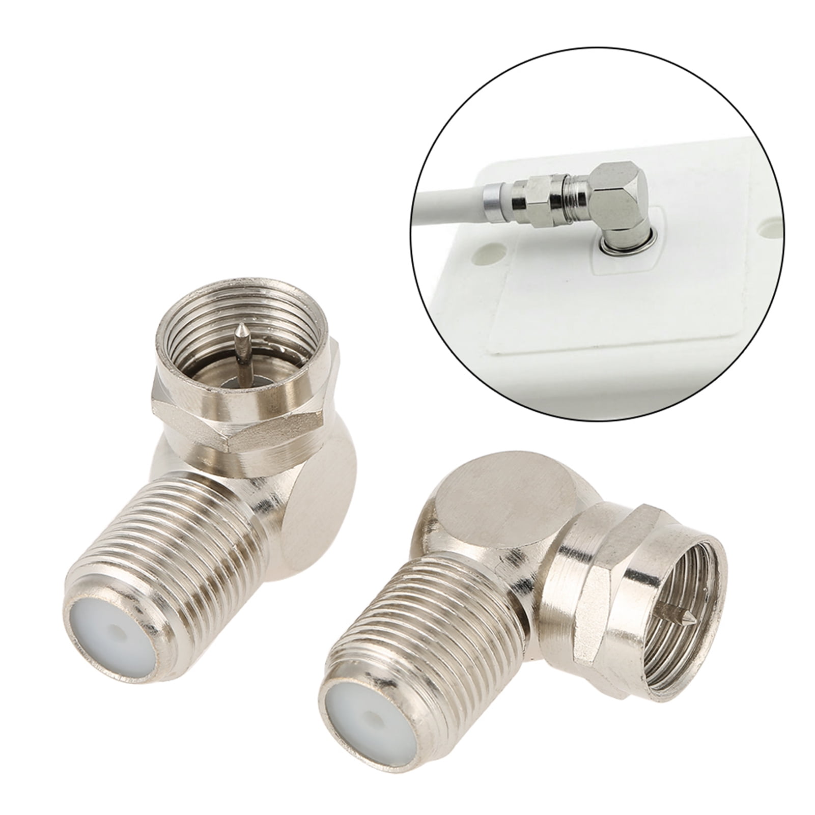 2 Uds Conector Macho Tipo F A Adaptador Hembra De Antena De TV Coaxial RF - AliExprs