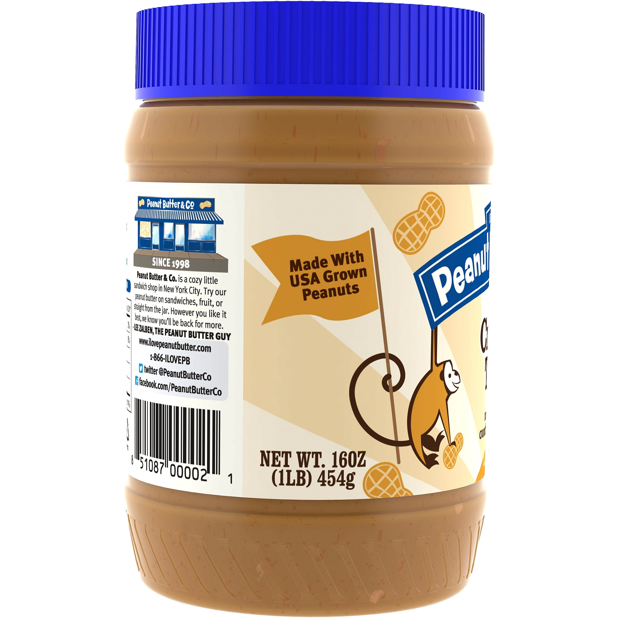 Peanut Butter & Co. Crunch Time Peanut Butter, 16 oz  (Pack of 6)