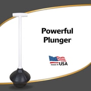 Korky Toilet Plunger - Fits All Bowl Shapes - Clears Common Clogs - Flexible Rubber for Effective Plunge - 92-4