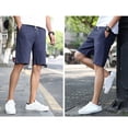 thumbnail image 4 of CENL Men Solid Color Fashion Shorts Summer Breathable Elastic Waist Casual Shorts, 4 of 8