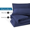 thumbnail image 4 of 3- Piece Premium Duvet Set -Oversized Super King (120" x 98") Size - 600 Thread Count, Ultra Soft Egyptian Cotton Comforter Cover with Zipper Closure & Corner Ties, Mediterran-Blue Solid, 4 of 7