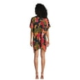thumbnail image 3 of Time and Tru Women's and Women’s Plus Tie-Front Duster, Sizes, Black Soot Open Wildflower Field, Size S-3XL, 3 of 5