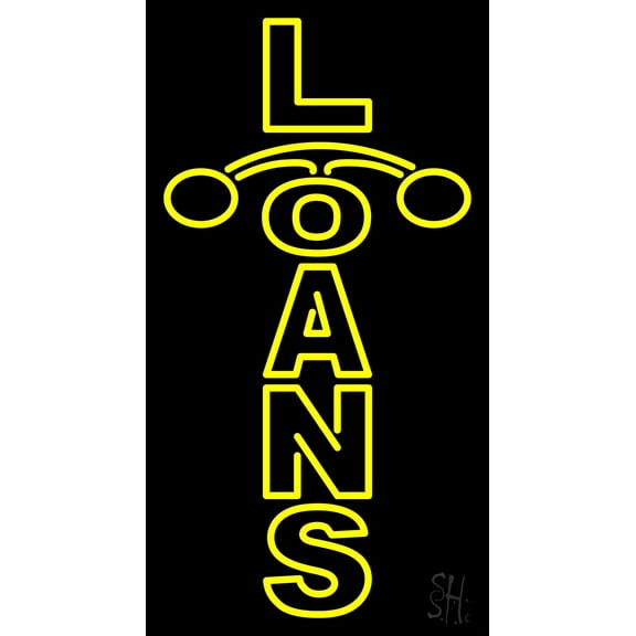 Double Stroke Loan LED Neon Sign 24 x 13 - inches, Black Square Cut Acrylic Backing, with Dimmer - Bright and Premium built indoor LED Neon Sign for Defence Force.