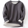 thumbnail image 4 of HAiming Kids Pullover Shirts Long Sleeve Ribbed Knit Fleece Crew Neck Casual Undershirts Fall Winter Outdoors Tops, 4 of 8