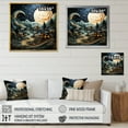 thumbnail image 4 of Designart "horizon Barn By Moonlight V" Countryside Floater Framed Wall Art Living Room, 4 of 7