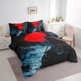 thumbnail image 3 of Homewish Japanese Samurai 7-Piece Twin Bedding Sets,Snow Mountain Bedding Comforter Set,Orange Sunset Moon Sheet Sets For Boys Kids,Super Cozy Room Decor Reversible, 3 of 8