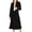 Black, variant on Women's Two Piece Set Solid Long Sleeve Casual Blazer Relaxed A-Line Midi Skirt