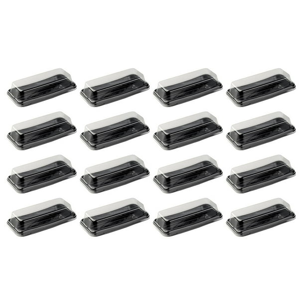 16pcs cajas de pastel transparentes PAN POSTEROS DE POSTEROS Casos de envoltura de pastel (Negro)