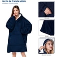 thumbnail image 3 of Sudadera Cobija Bluelander con Capucha, Manta Térmica, Unitalla, Azul Marino, 3 of 4