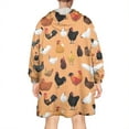 thumbnail image 2 of Wearable Oversized Blanket,Orange Chicken Breed Pattern Wearable Blanket Hoodie for Adults,Cozy Hooded Blankets with Super Pockets,Super Warm Fuzzy Pullover for Women & Men, 2 of 6