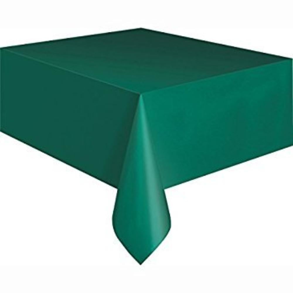 PACK OF 4 Disposable GREEN Plastic Tablecloths / Table Covers, 54 x