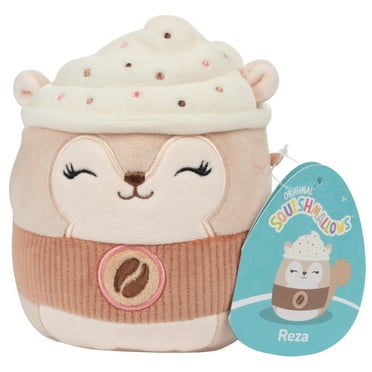 Squishmallows 5" Reza the Latte Squirrel - Officially Licensed Jazwares Plush - Collectible Soft & Squishy Coffee Stuffed Animal- Gift for Kids, Girls & Boys