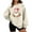 Beige, variant on Lorytime Christmas Oversized Sweatshirt for Women Santa Claus Plush Shirt Crew Neck Long Sleeve Pullover Loose Tops