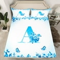 thumbnail image 2 of Erosebridal Monogrammed Bed Sheets King,Personalized Initial Bedding King Size,Letter Decoration,Super Cozy,4pcs, 2 of 7