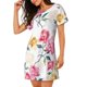 thumbnail image 2 of Balery Colorful Flowers Camisón de manga corta con cuello redondo para mujer, cómodo y elegante., 2 of 6