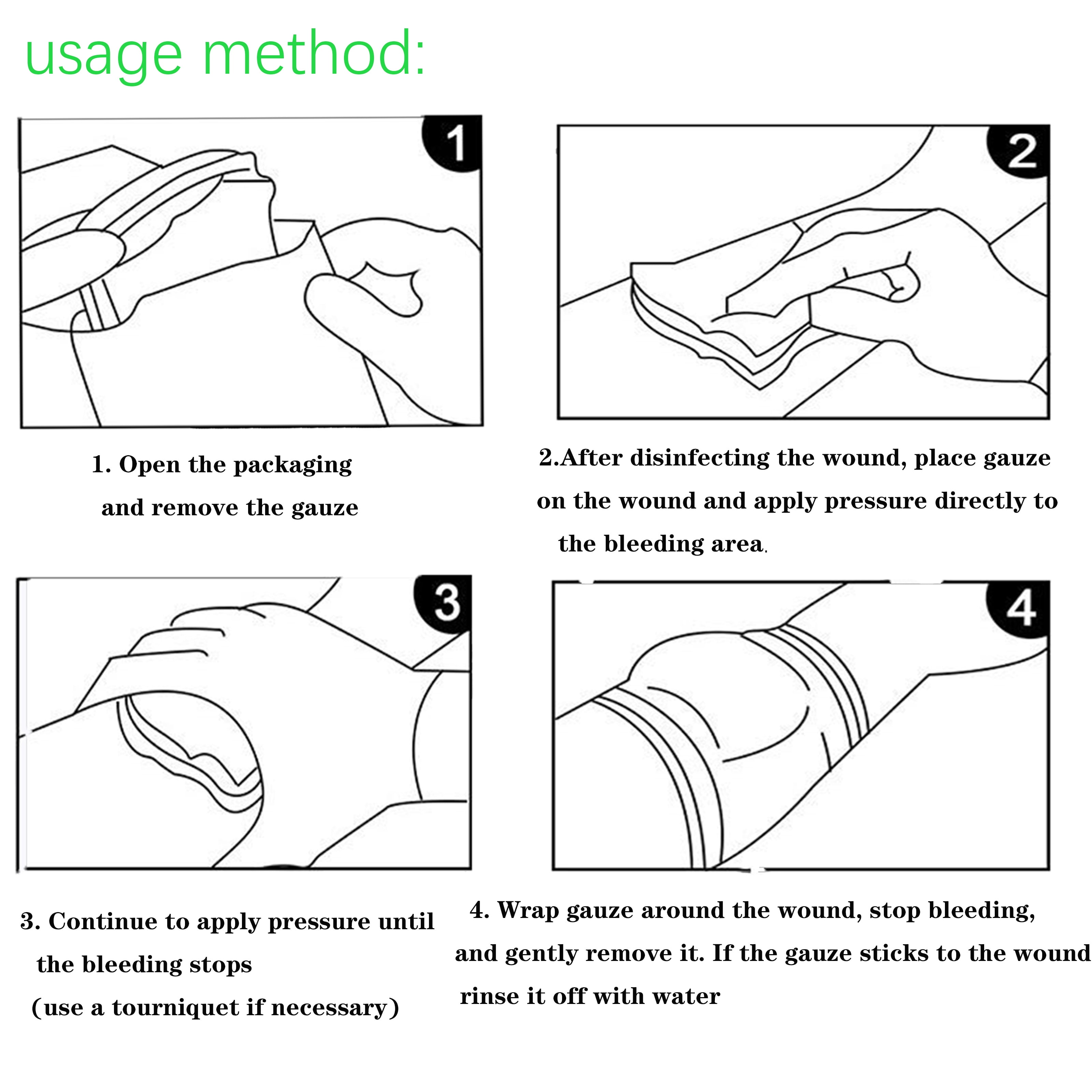 First Aid Advanced Quick Clotting Combat Hemostatic Gauze - to Stop The Bleed kit Faster,  Survival Kit Supplies - 3" x 12.5' (3 Packs)