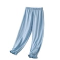 thumbnail image 2 of Crunowin Girls Denim Jeans Tencel Material Summer Lightweight Bunny Embroidery Wide Leg Flared Denim Light Blue Size 15-16 Years, 2 of 8