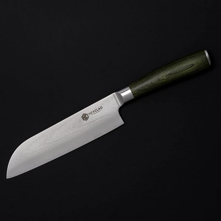 HexClad 7 inch Santoku Knife Japanese Damascus Stainless Steel Full Tang 