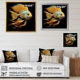 thumbnail image 4 of Designart "Baroque Fantasy of Gold and Blue Butterfly Fish" Beach Framed Wall Art Decor - Coastal Gold Beach People Bedroom Framed Canvas Wall Art, 4 of 6