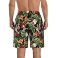 thumbnail image 3 of Yiaed Watercolor Tropical Flowers Print Men's Swim Trunks with Lining Quick Dry Sports Shorts Beach Shorts Boardshorts-Large, 3 of 5
