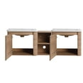 thumbnail image 2 of Noble House 60" Floating Bathroom Vanity, White Ceramic Sink, Soft-Close Door, Rounded Corners, Shelves, Imitative Oak, 2 of 10