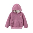 thumbnail image 3 of Solid Color Boys Sweatshirts Girls Fuzzy Pullover Hoodies Sweatshirt Casual Loose Outwear Coat With Pockets Sweatshirt for Kids, 3 of 3