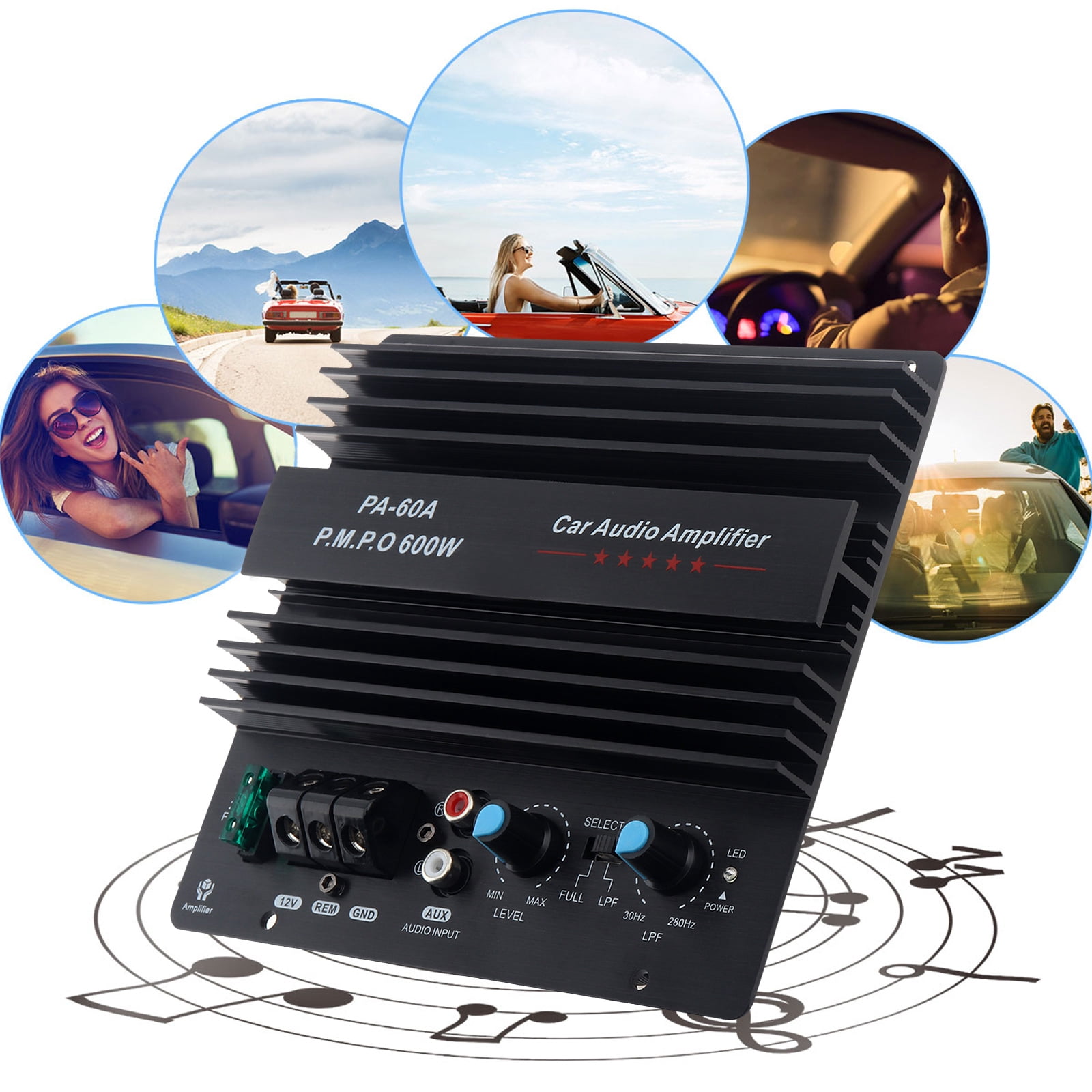 12V 600W Subwoofer Board Bass Module High Power Mono Channel Car Audio Amplifier Board, Powerful Bass Car Audio High Power Amplifier Amp Board