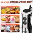 thumbnail image 4 of Immersion Blender, 1100W Immersion Blender Handheld with 21 Speeds & Turbo Boost – 3-in-1 Hand Blender for Purees, Baby Food, Milkshakes, Soups & Smoothies, 4 of 10