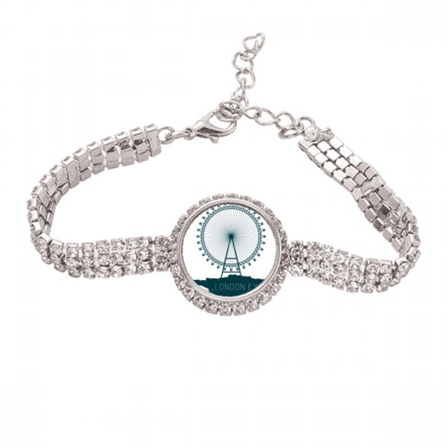 Britain UK ojo de Londres Reino Unido Pulsera de tobillera de cadena de tenis, joyería de diamantes
