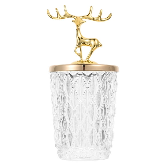 EeaseMX 1 bote de almacenamiento decorativo con patrón en relieve para dulces, tarro de vidrio para almacenamiento