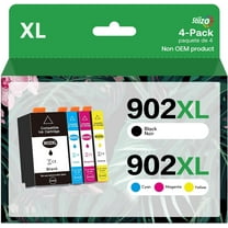 Compatible Ink Cartridge Replacement for HP 902XL (Yellow, Cyan, Black, Magenta, 4 Pack)