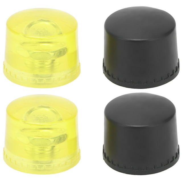 2-Pack Rubber Hammer Replacement Heads (Yellow & Black), 35mm Diameter, M10x1 Thread - Soft, Non-Marring, Shock-Resistant Tips for Mounting Hammers, Protects Surfaces from Scratches/Damage, Easy