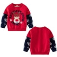 thumbnail image 6 of Baozhu Toddler Kids Christmas Sweater Knit Pullover Long Sleeve Crewneck Reindeer Print Sweatshirts Boys Girls Xmas Sweater 2-9 Years, 6 of 7