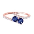 thumbnail image 2 of Mauli Jewels Engagement Rings for Women 1.15 Carat Two Stone Sapphire and Diamond Engagement Ring 4 Prong-Setting 14k Rose Gold, 2 of 6