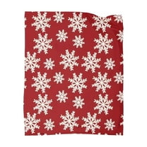 JVBTVB Christmas Flannel Throw Blanket Red Snowflake Pattern 50x78 Inches Soft Warm Fleece Blanket for Couch Bed Office Holiday Decor