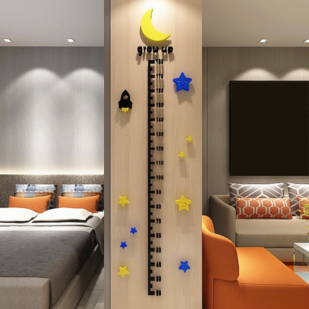 8 Wall Stickers Galaxy Outer Space Stars Custom Measuring Height Growth Chart