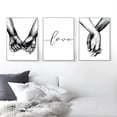 thumbnail image 3 of 3 Pcs Minimalist Love Prints Canvas Art Poster Modern White and Grey Holding Hands Wall Painting for Bedroom Living Room Decor No Framed, 3 of 5