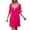 Hot Pink, variant on Inleife Womens Summer Dresses Women's Casual Solid V-Neck Lace Loose Pleated 5/4 Sleeve Dress
