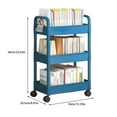thumbnail image 3 of Adjustable 3 Layer Plastic Storage Cart On Wheels Kitchen Pantries Organizers For Kitchen Bathroom Home Organization, 3 of 9