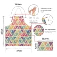thumbnail image 7 of Multi Color Triangle Checkered Pattern Apron-Garden Aprons for Women with Pockets-Cotton Linen Waterproof Kitchen Cooking Gardening Aprons Adjustable for Kitchen,Cooking,BBQ and Salon 33x27 Inch, 7 of 7