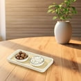thumbnail image 5 of Tea Tray for Serving, Dessert Tea Tray with Imitation Wood Grain, Thickened Teacups Teapot Storage Tray, Non-slip Easy-clean Surface for Organized Entertaining, Ideal for Tea Parties and Aestivo, 5 of 8