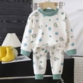 thumbnail image 2 of CAUYDY Preemie Girl Pajamas Newborn Sleepers Comfy Long Sleeve Top and Elastic Pants 2PCS Set Baby Clothes Infant Girls Outfits Fall Winter 0 3 6 9 12 Months Sizes 6-12 Months,Green, 2 of 9