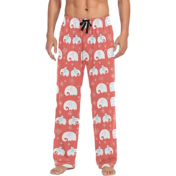 GZHJMY Elephant Pajama Pants for Men, Lounge Pants Lightweight Men Pajama Bottoms with Drawstring Pockets, Christmas New Year Birthday Gifts, Medium